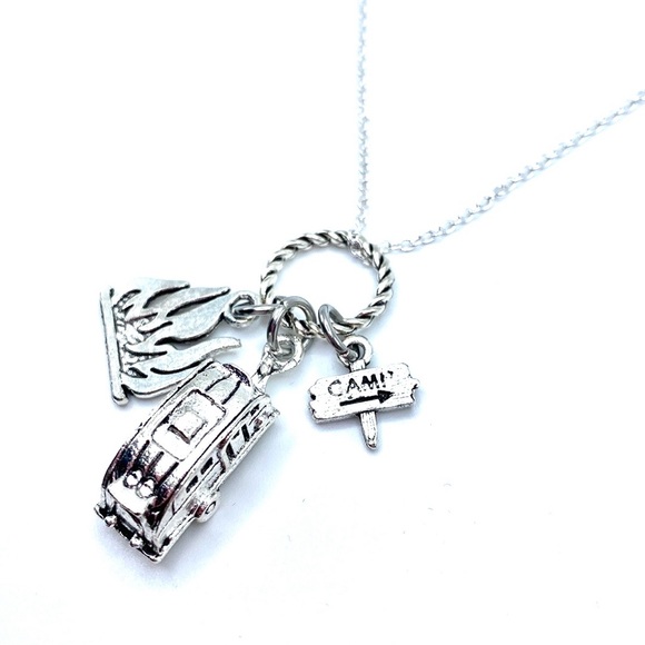 Camping Charm Necklace RV Road Trip - Picture 3 of 8